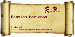 Romsics Marianna névjegykártya