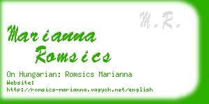 marianna romsics business card